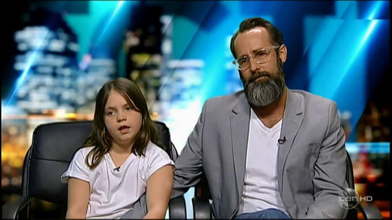 Queensland schoolgirl Harper Neilsen appears on The Project alongside her father to talk about her national anthem protest