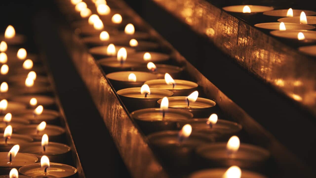Lit candles