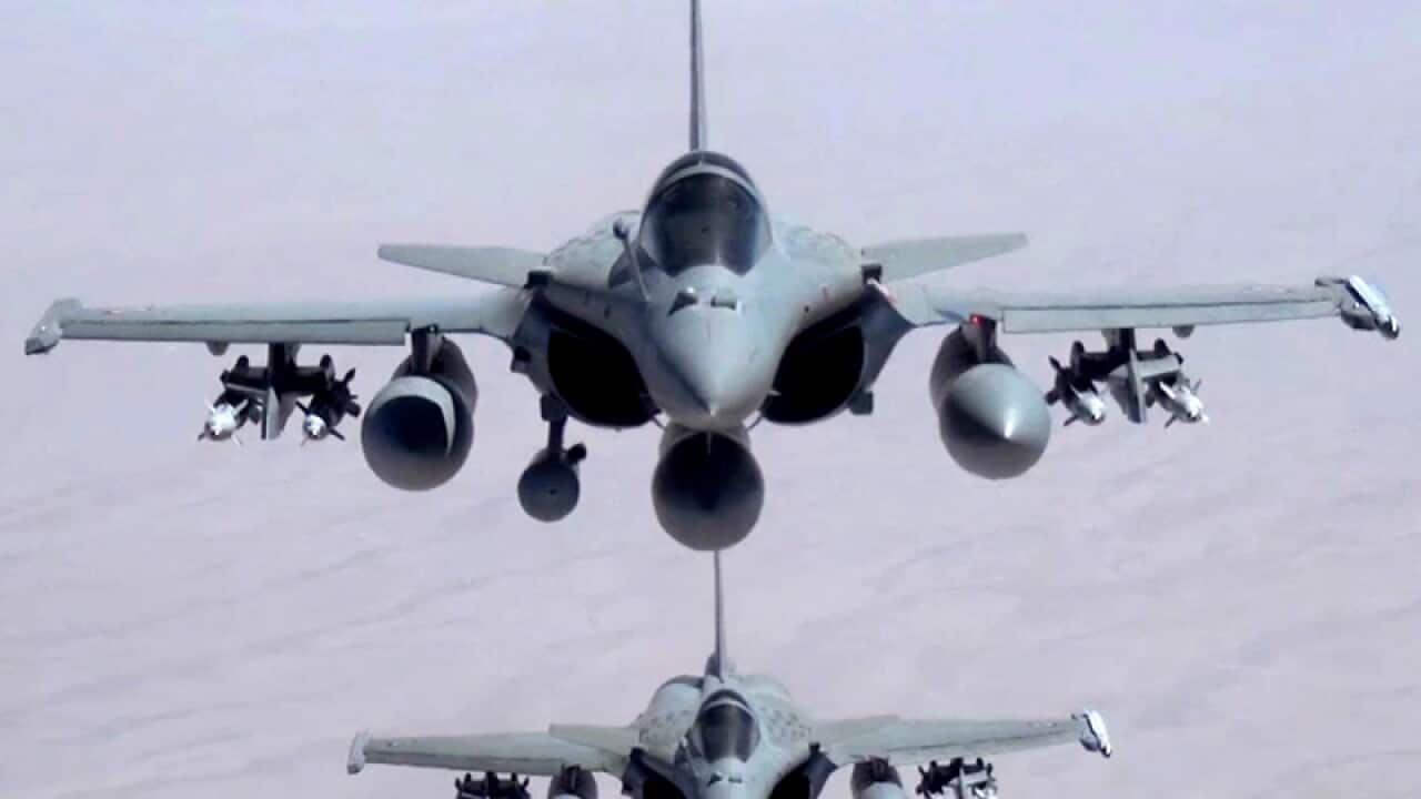 two 'Rafale' jets during a mission over Iraq