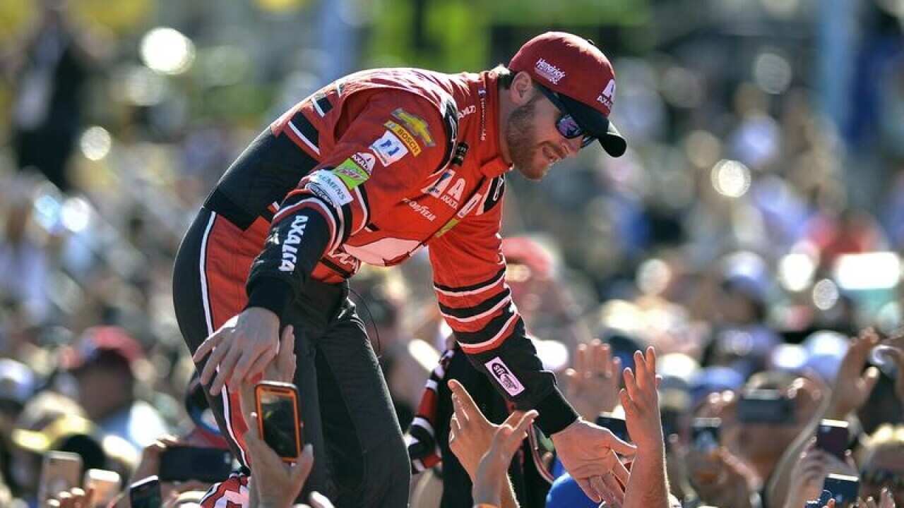 Dale Earnhardt Jr. greets fans