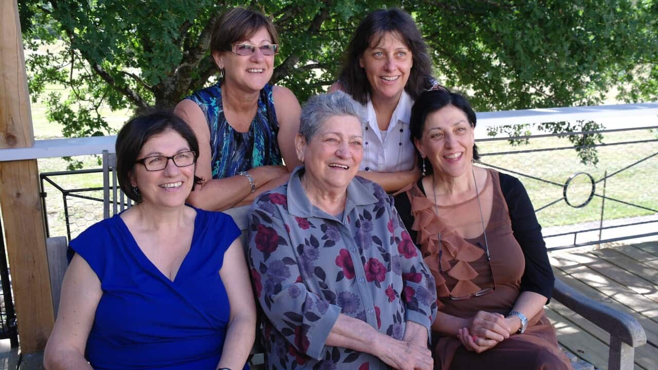 Paula, front row on the right, with her family