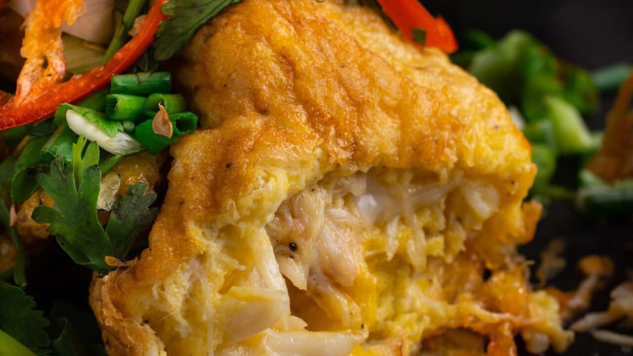 Crab omelette
