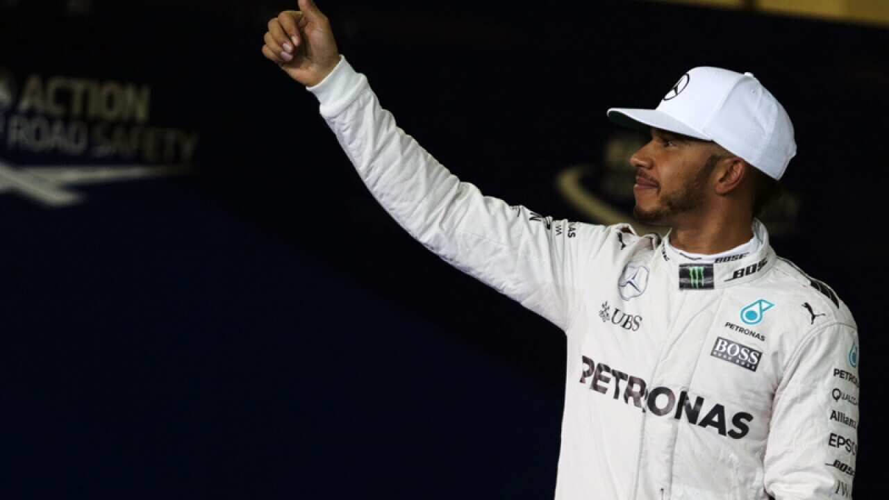 Lewis Hamilton (GBR) Mercedes AMG F1 celebrates