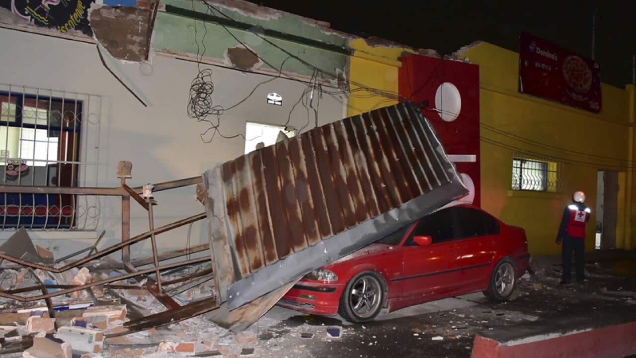 Damages after an earthquake struck the Mexico-Guatemala border