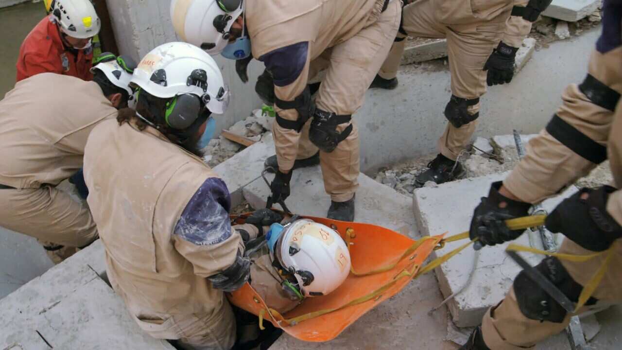 An image released by Netflix shows a scene from the documentary 'White Helmets' which won Best Documentary Short at the Oscars on Sunday.