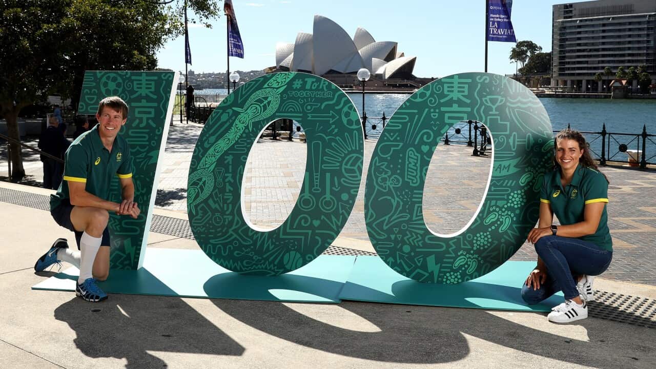 Canoe Slalom athlete Jessica Fox (r) and Modern Pentathlon athlete Edward Fernon