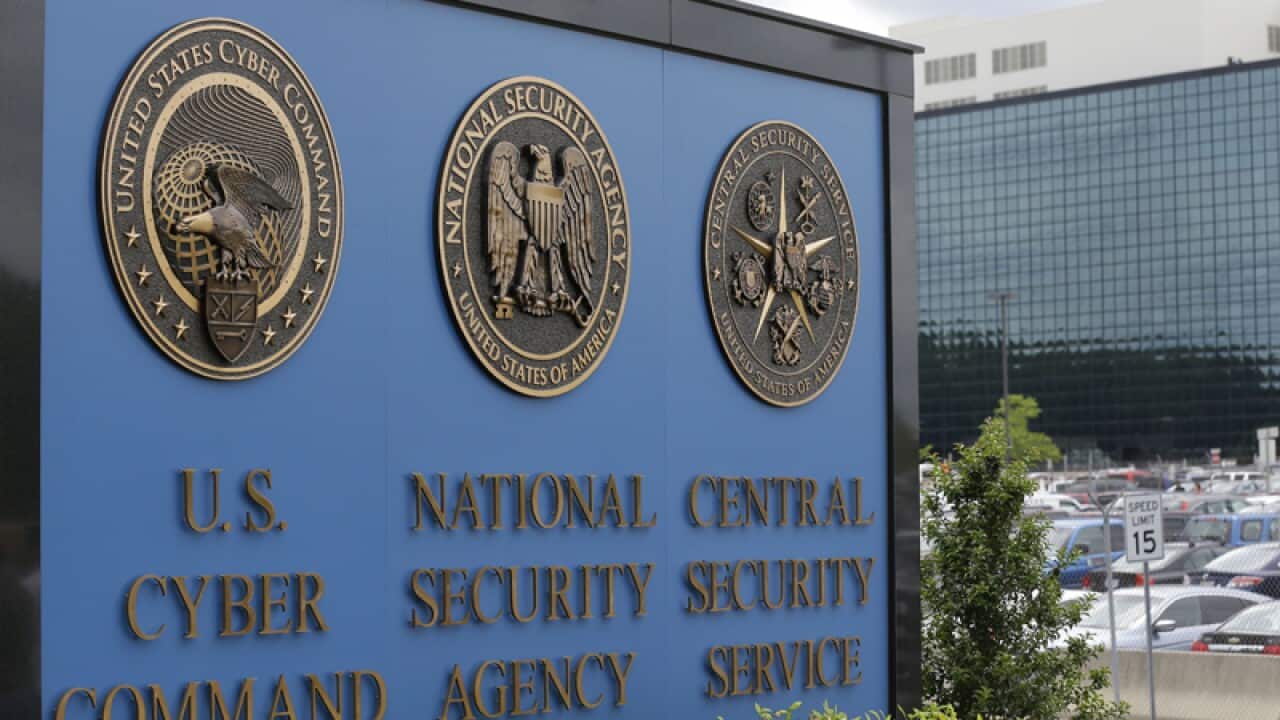 The sign outside the National Security Agency campus