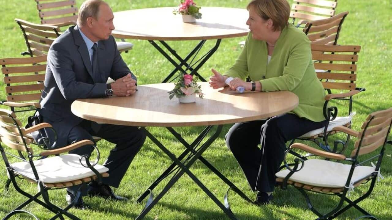 President Putin and Chancellor Merkel at their meeting