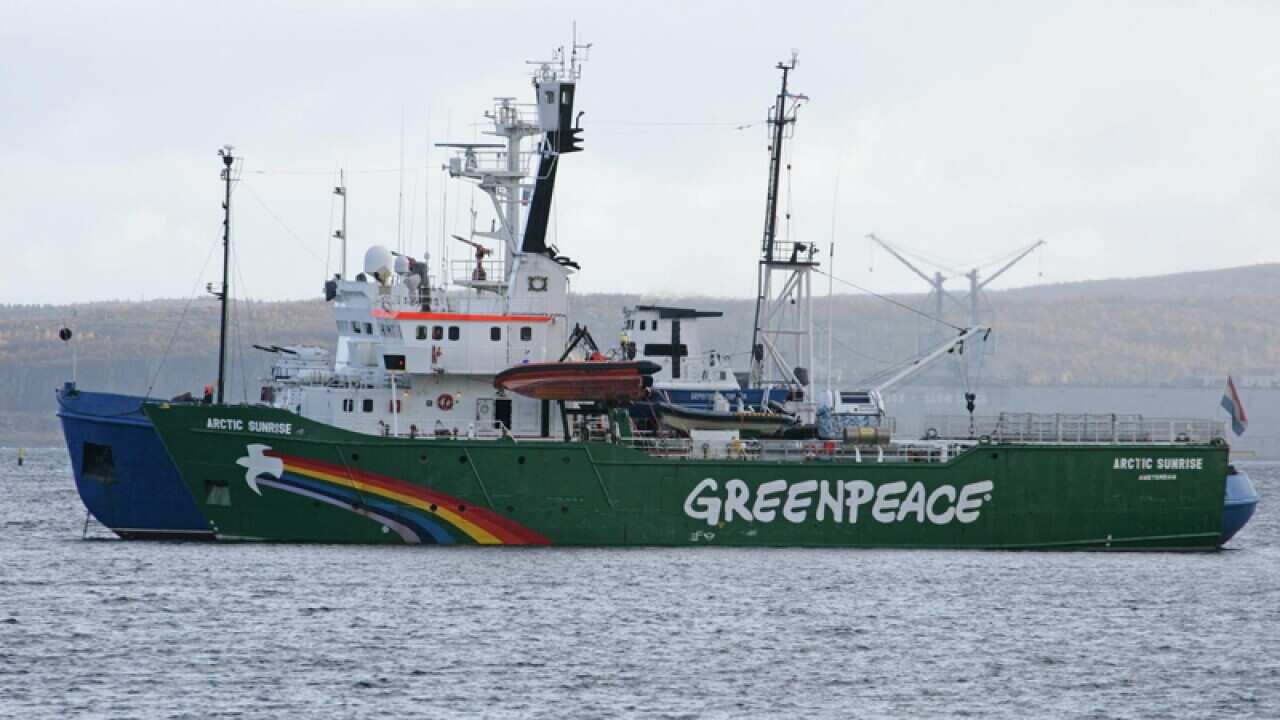 The seized Greenpeace ice breaker 'Arctic Sunrise'