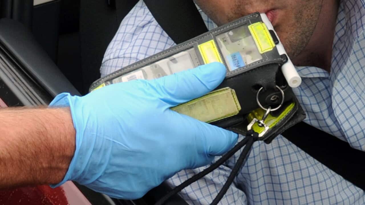 Police perform a random breath test