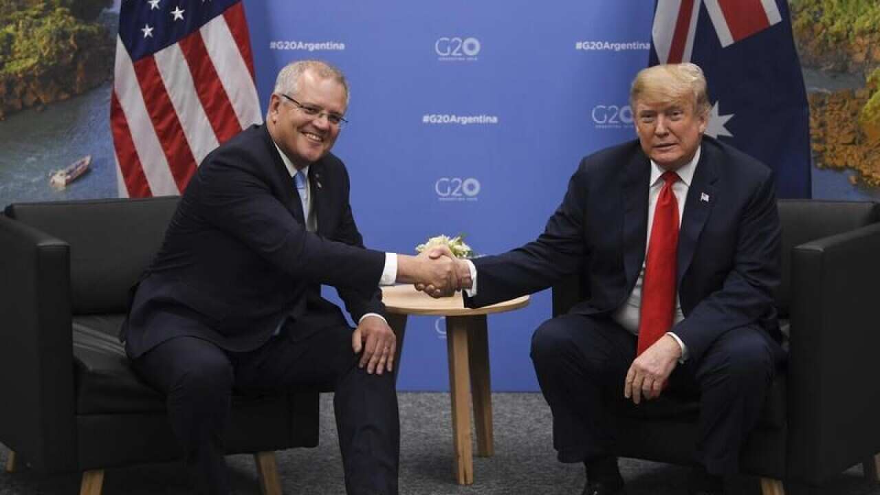 Scott Morrison and Donald Trump at the G20 last year