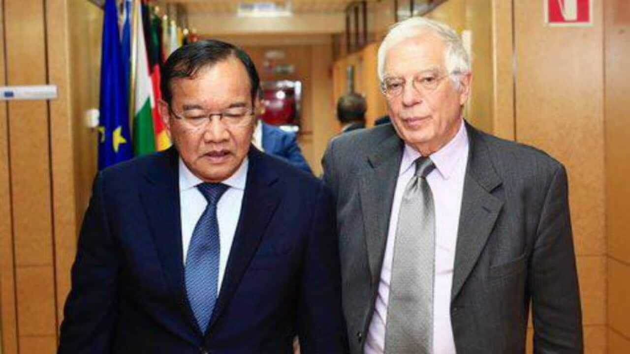 Cambodia Foreign Minister Prak Sokhon with EU committee