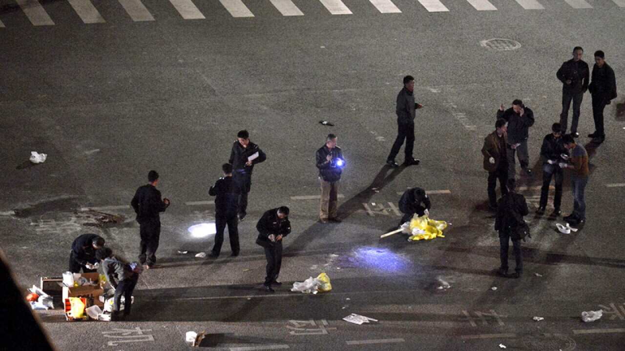 The scene after a mass stabbing in China