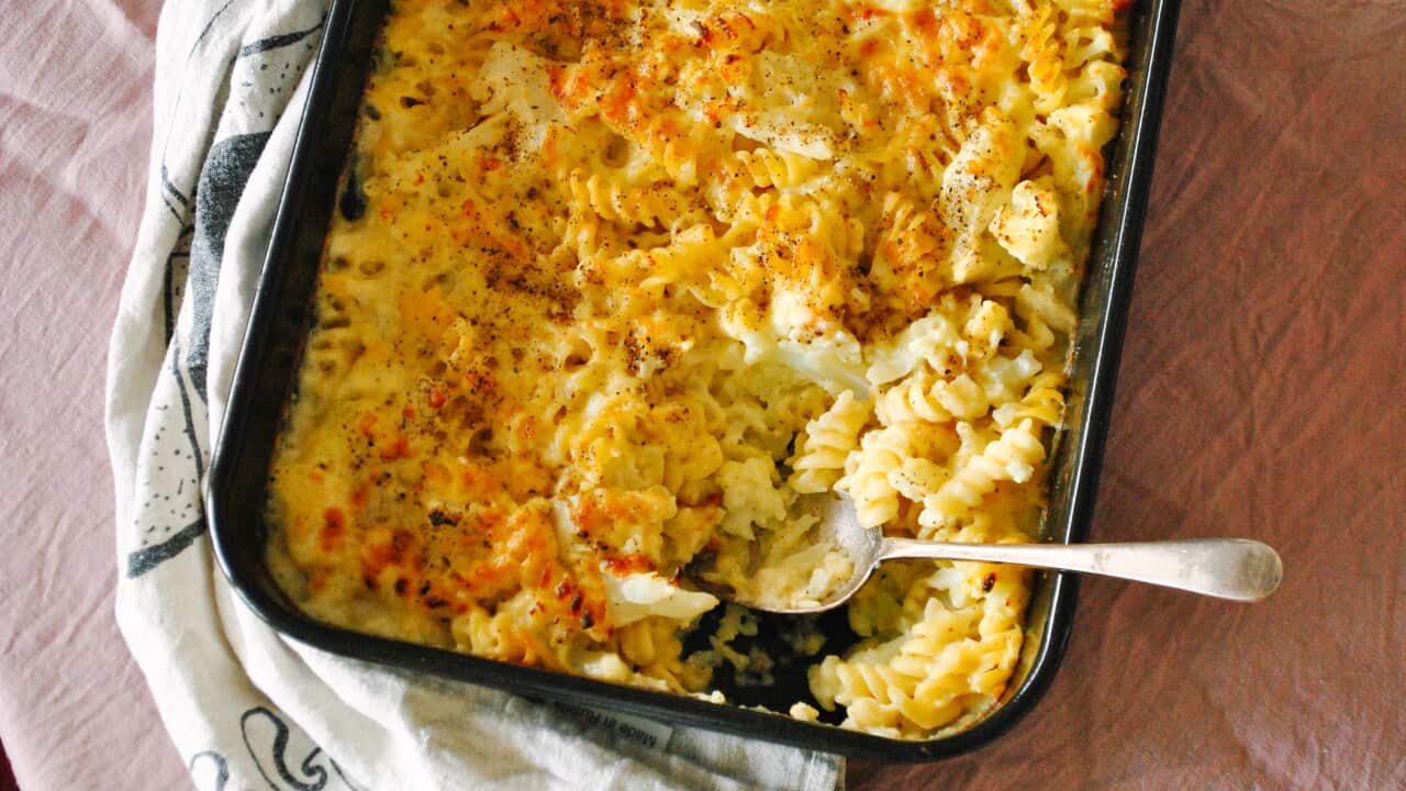 Cacio e pepe cauliflower bake