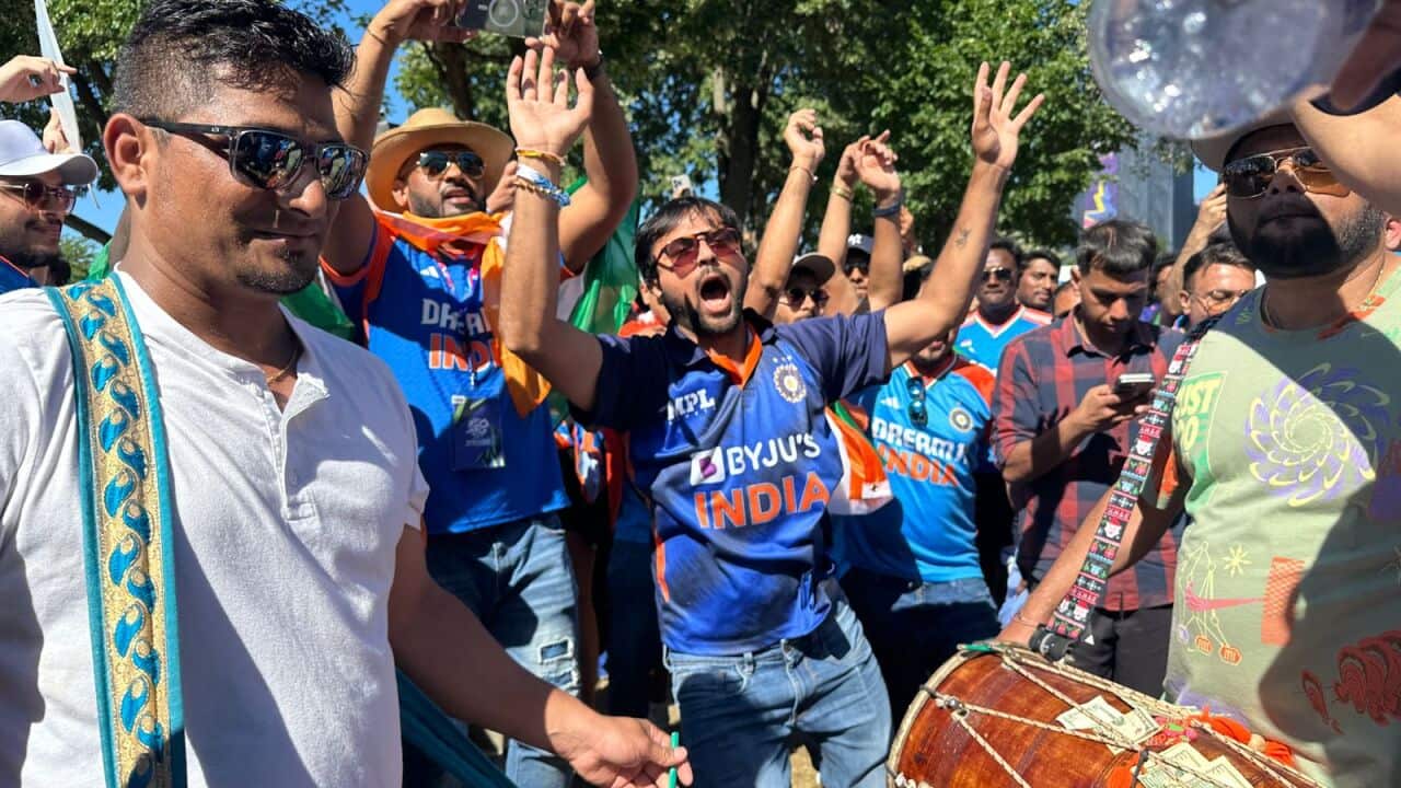 Fans celebrating Indian Victory