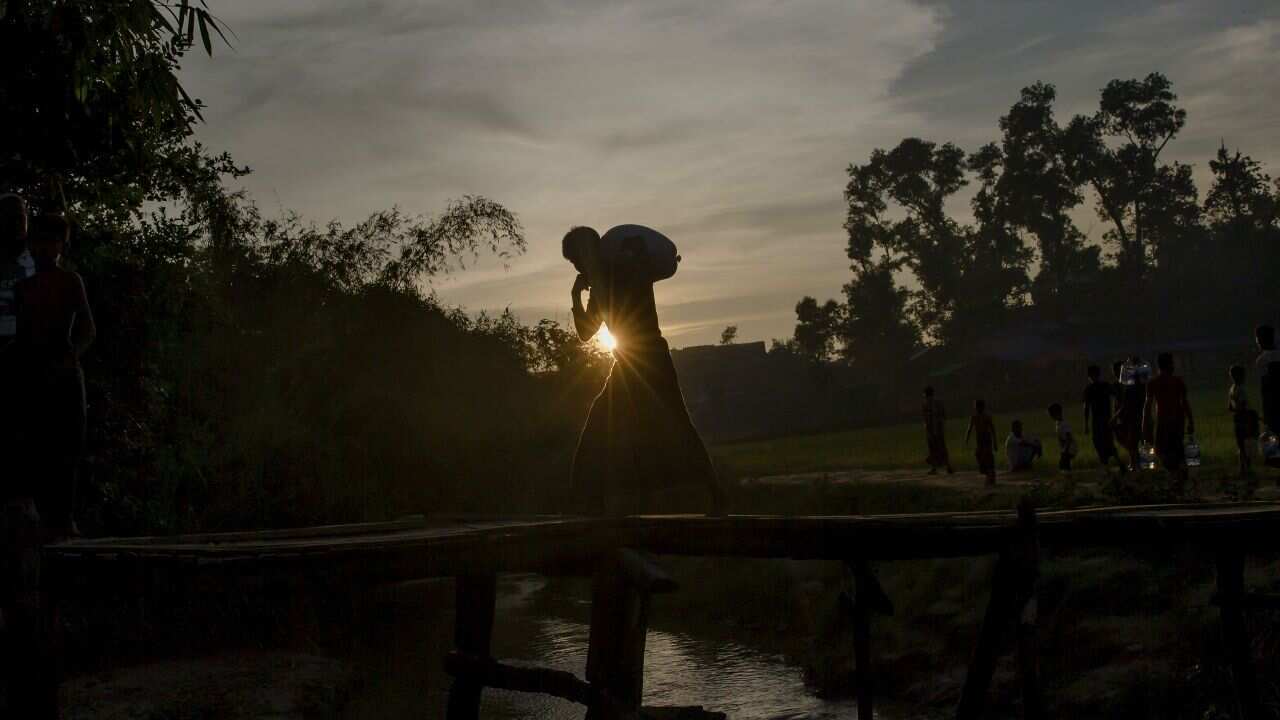 A Rohingya Muslim, who crossed over from Myanmar into Bangladesh.
