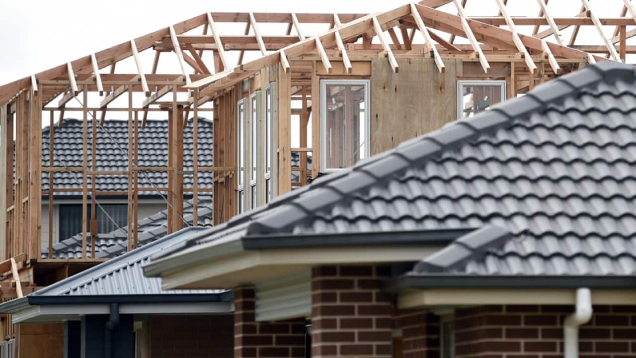 A property under construction in a new housing precinct