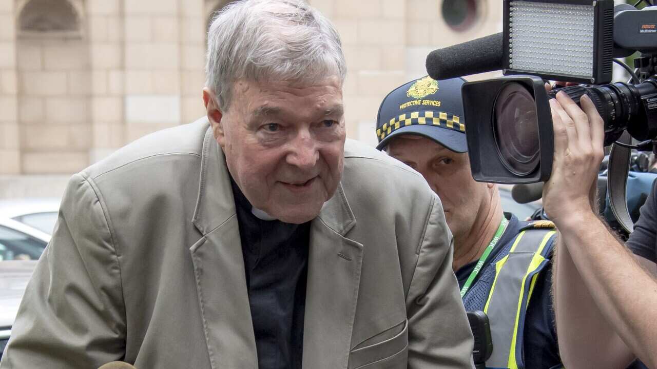 Cardinal George Pell leaves the County Court in Melbourne, 26 February, 2019.