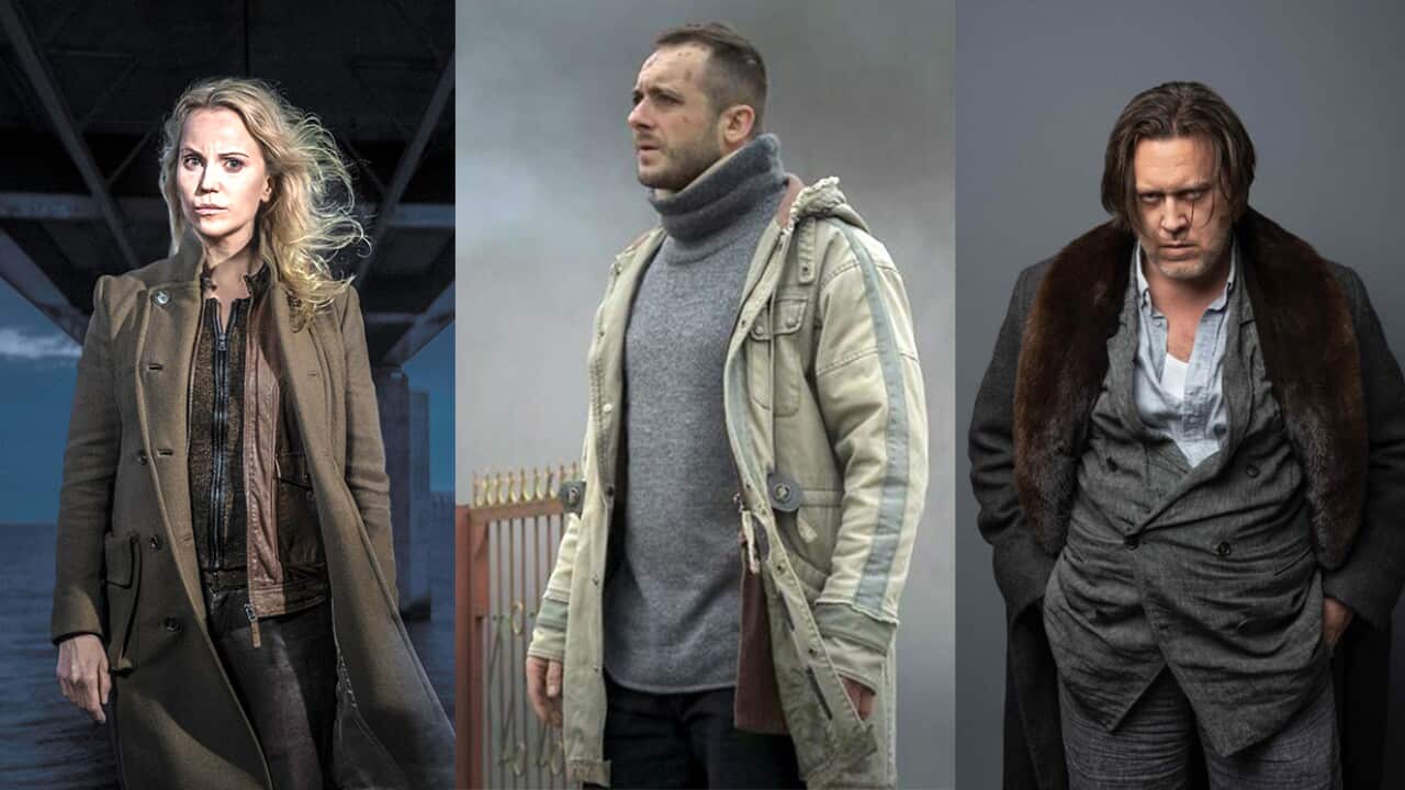 Saga Noren (Sofia Helin) in 'The Bridge', Adam Kruk (Michał Żurawski) in 'Raven' and Gedeon Winter (Nicholas Ofczarek) in 'Pagan Peak'.