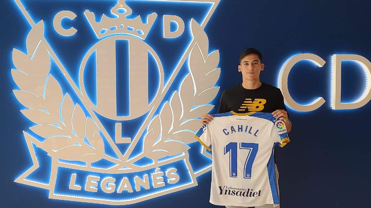 Tim Cahill's son Kyah after signing with Leganes