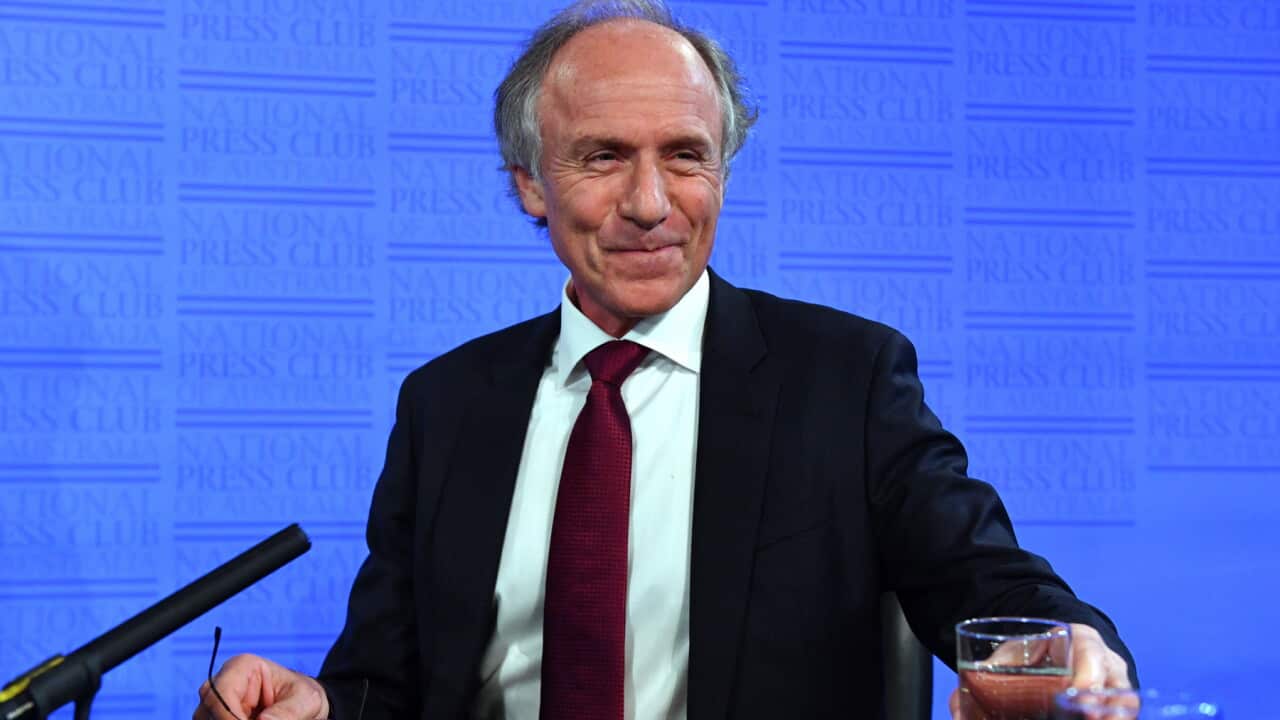 Chief Scientist Dr Alan Finkel speaks at the National Press Club in Canberra, February, Wednesday 12, 2020. (AAP Image/Mick Tsikas) NO ARCHIVING