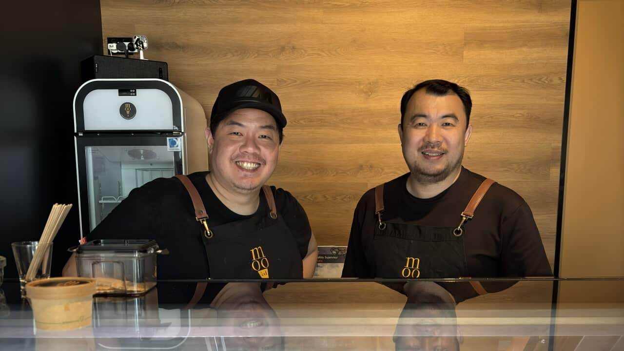 Alex Liu (L) and Ferdinan Tanzil at their ice cream shop.jpg