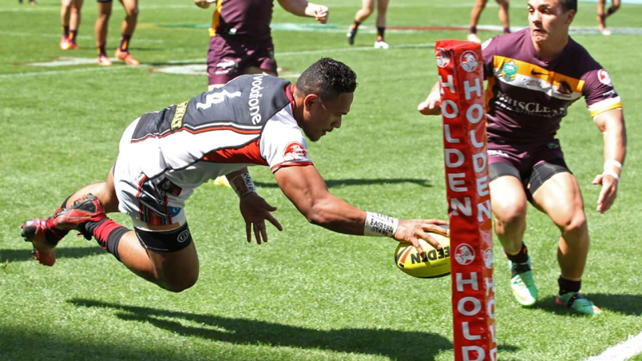 Players from the Brisbane Broncos and NZ Warriors Holden Cup teams