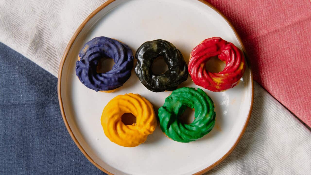 Olympic ring choux pastries