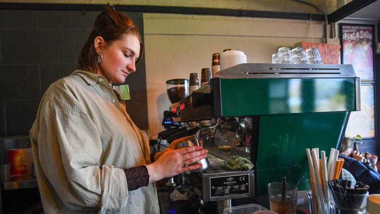 Barista making a coffee