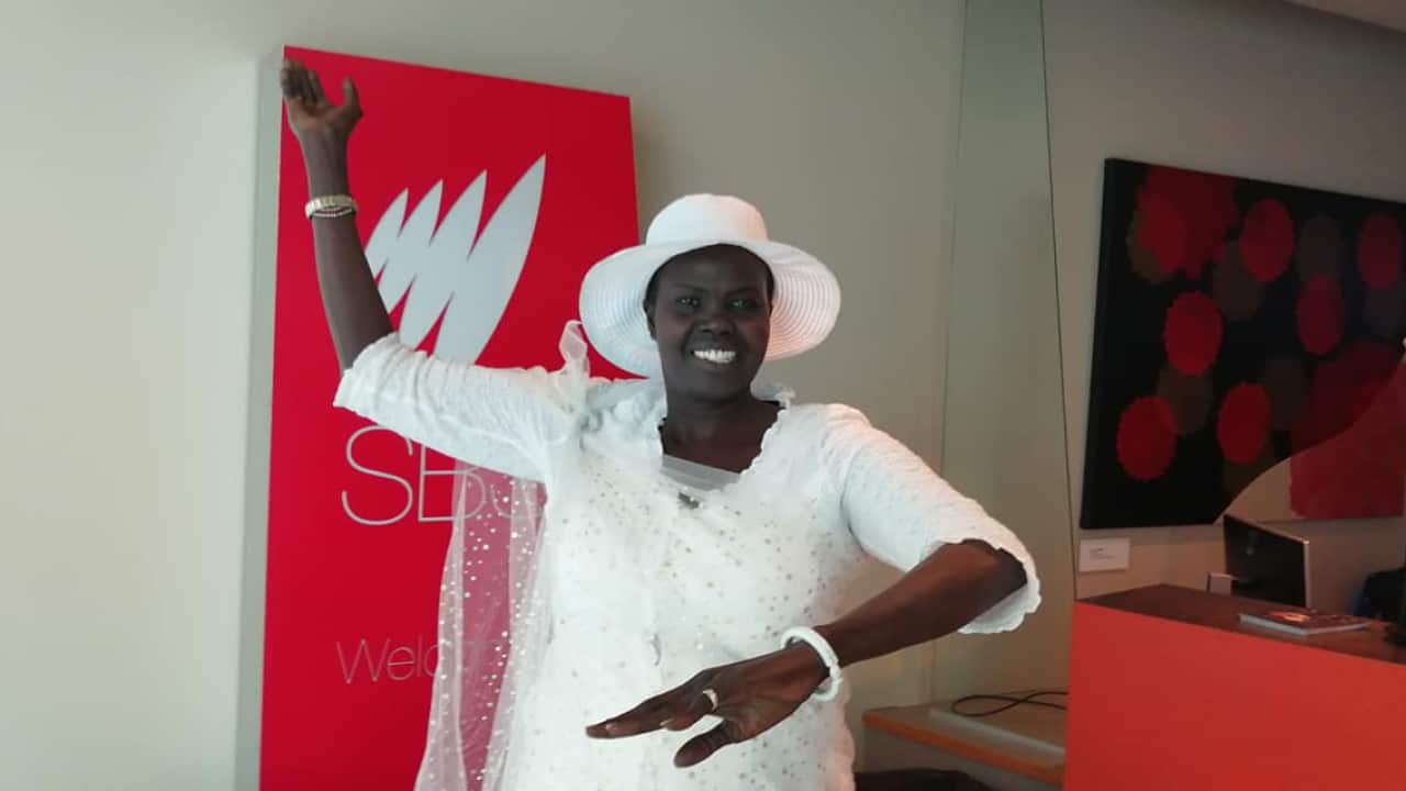 Comrade Aguil Chut Deng at SBS studio