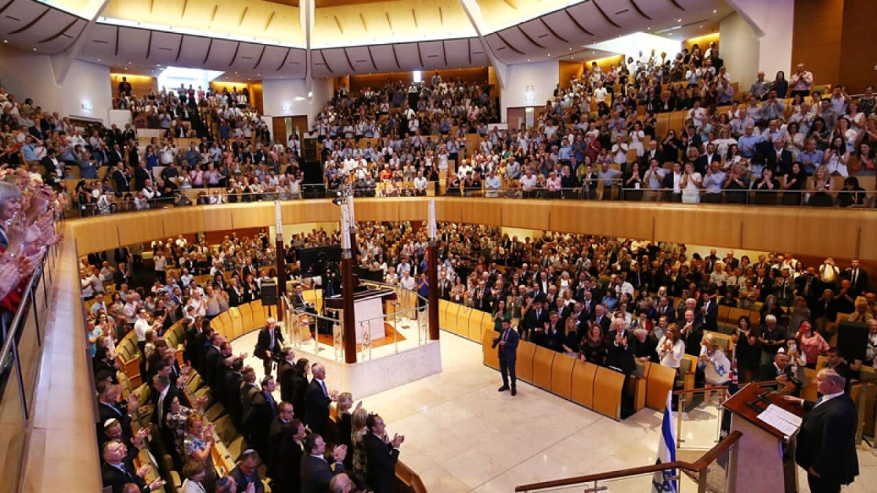 Israel PM Benjamin Netanyahu speaks at the Central Synagogue