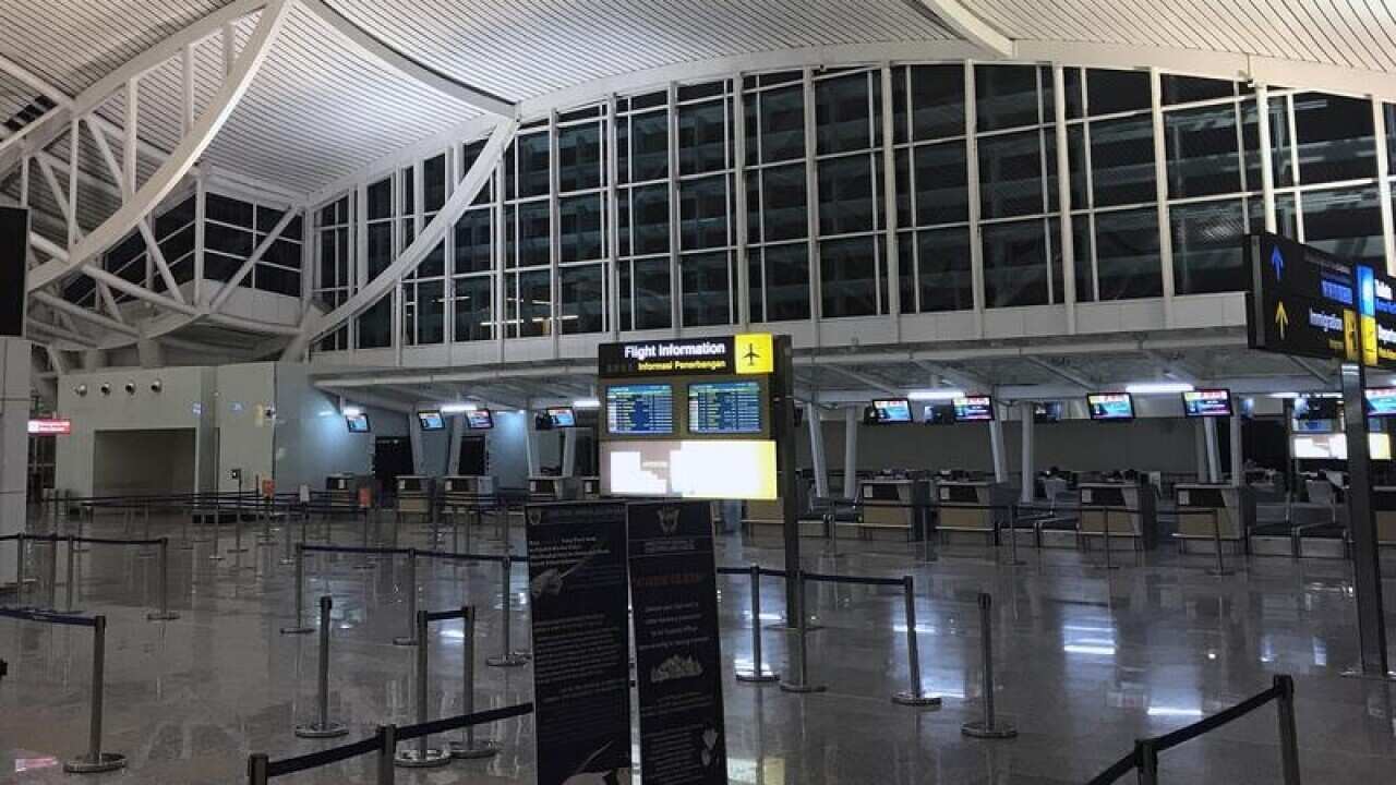 An empty Bali International Airport