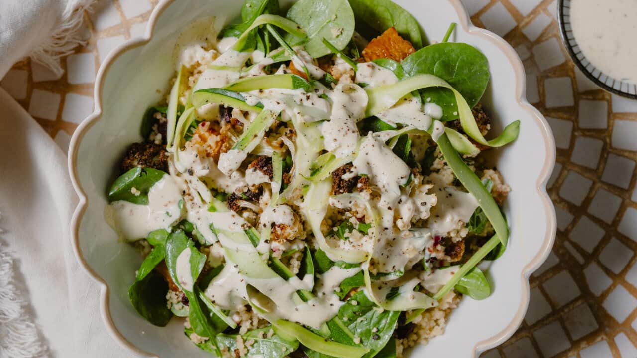 Roast veggie couscous salad