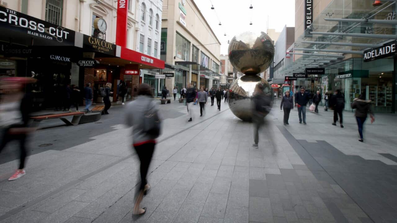 Generic photos of crowds in Rundle Mall in Adelaide
