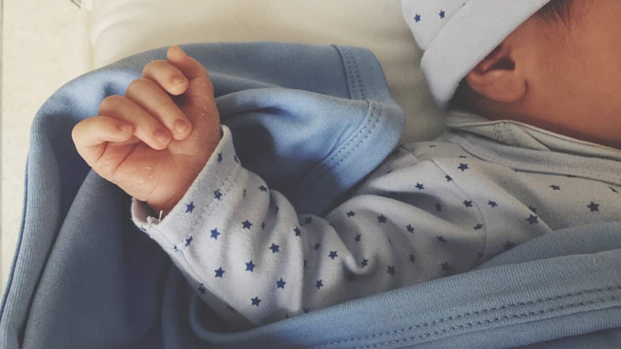 Close-Up Of Newborn Baby