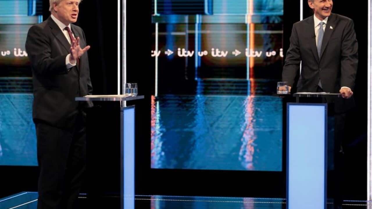 Boris Johnson and Jeremy Hunt during the debate
