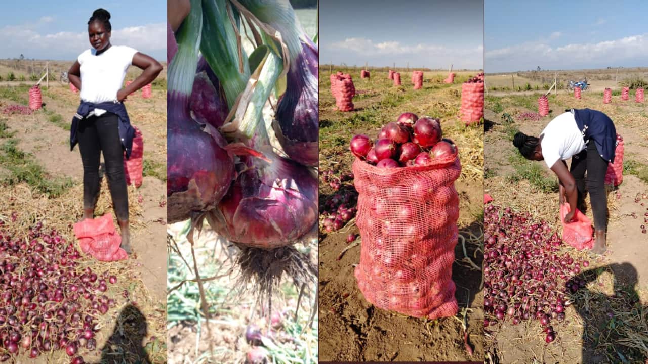 Esther Deng at her farm in Kenya