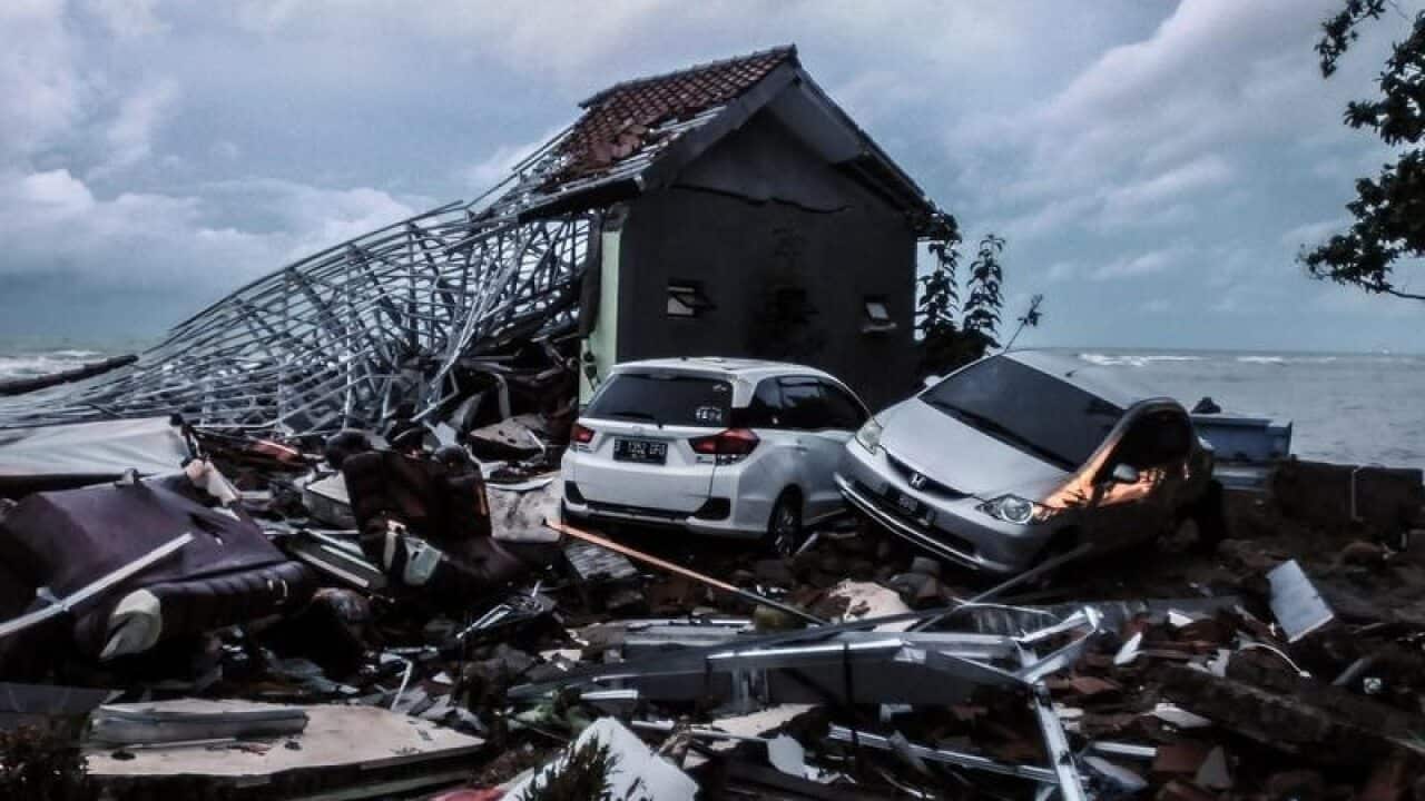 damaged buildings in Banten, Indonesia