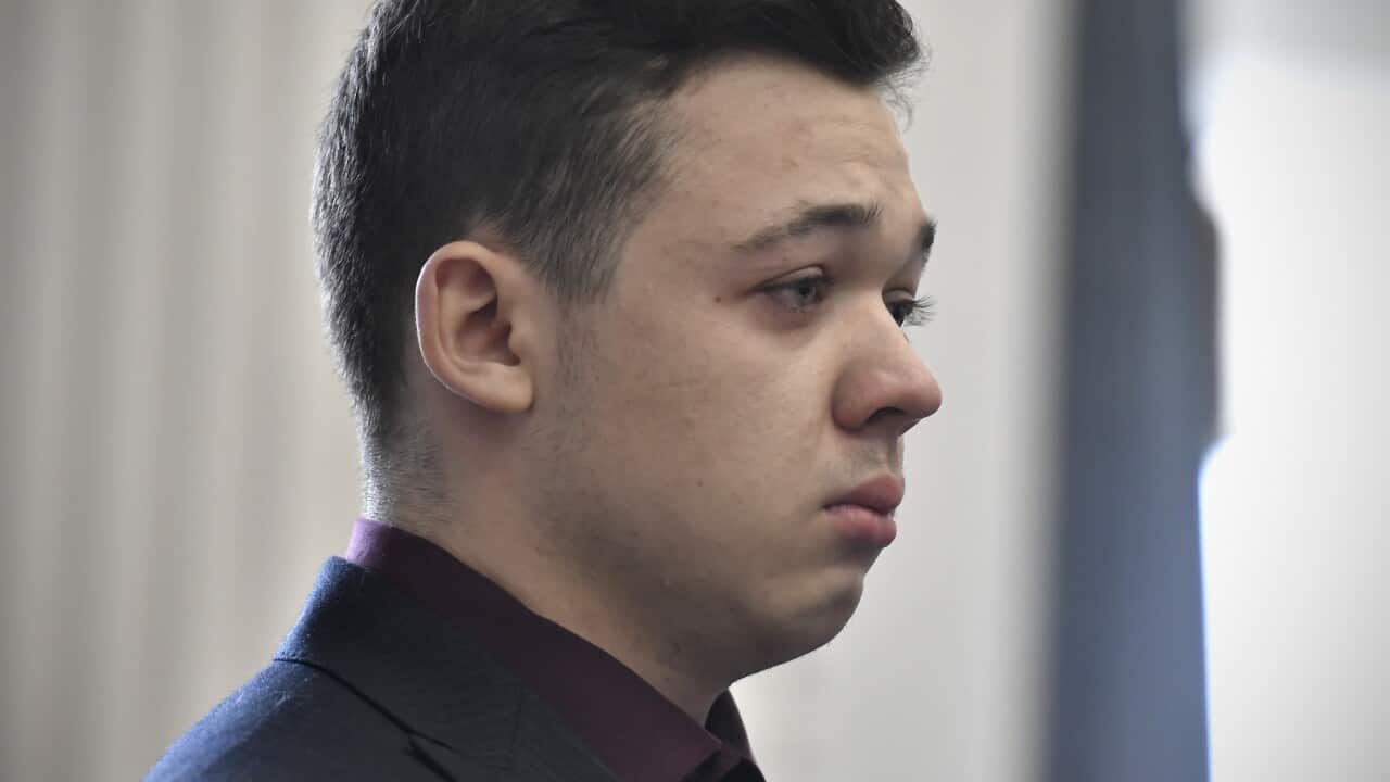 Kyle Rittenhouse keeps his composure as he is found not guilty on all counts at the Kenosha County Courthouse in Kenosha, Wisconsin on Friday, 19 November.