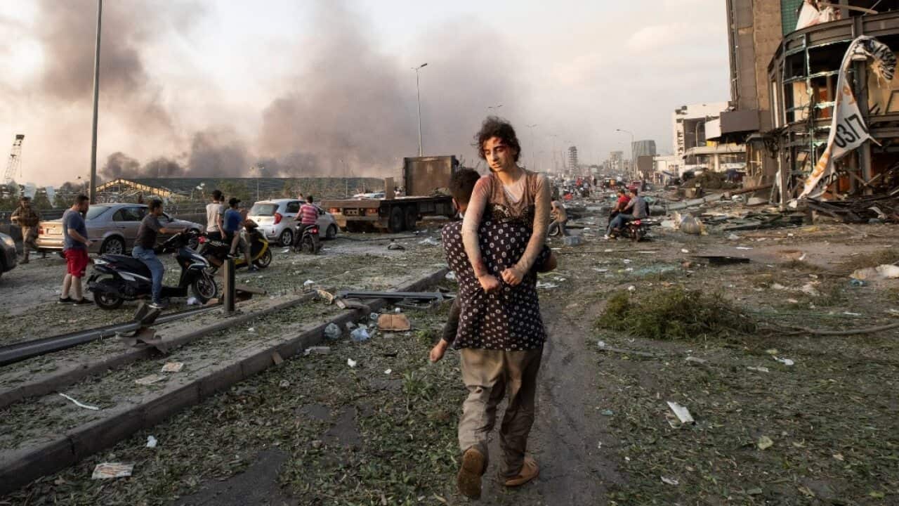 People evacuate wounded