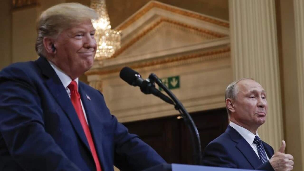 Donald Trump and Vladimir Putin in Helsinki.