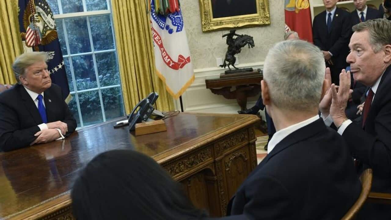 President Trump, US and Chinese officials meet in the Oval Office