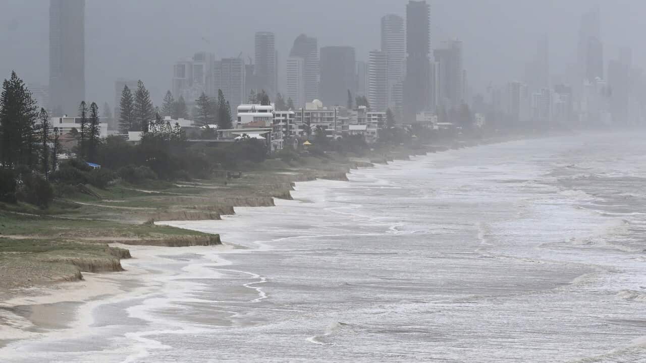 Beach erosion is seen on the Gold Coast, following ex-tropical cyclone Alfred, which brought heavy rainfall and damaging winds to south-east Queensland and northern New South Wales.