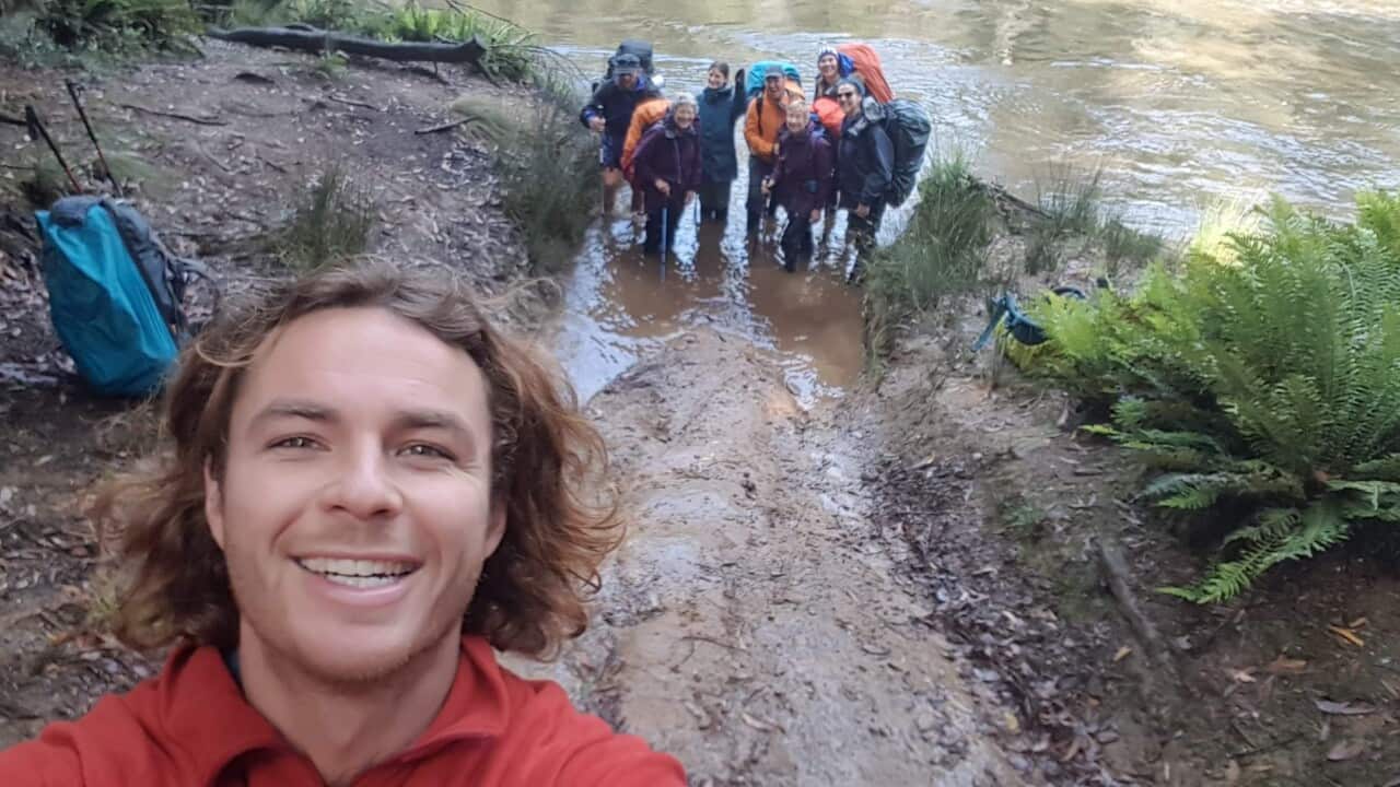 Will Mainprize takes a selfie during one of his Tasmanian adventure tour guides.