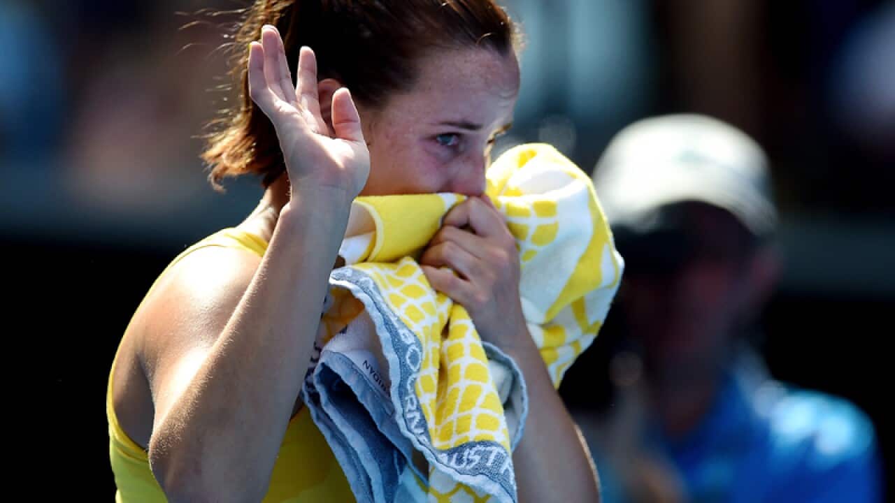 Jarmila Wolfe retires from the Australian Open