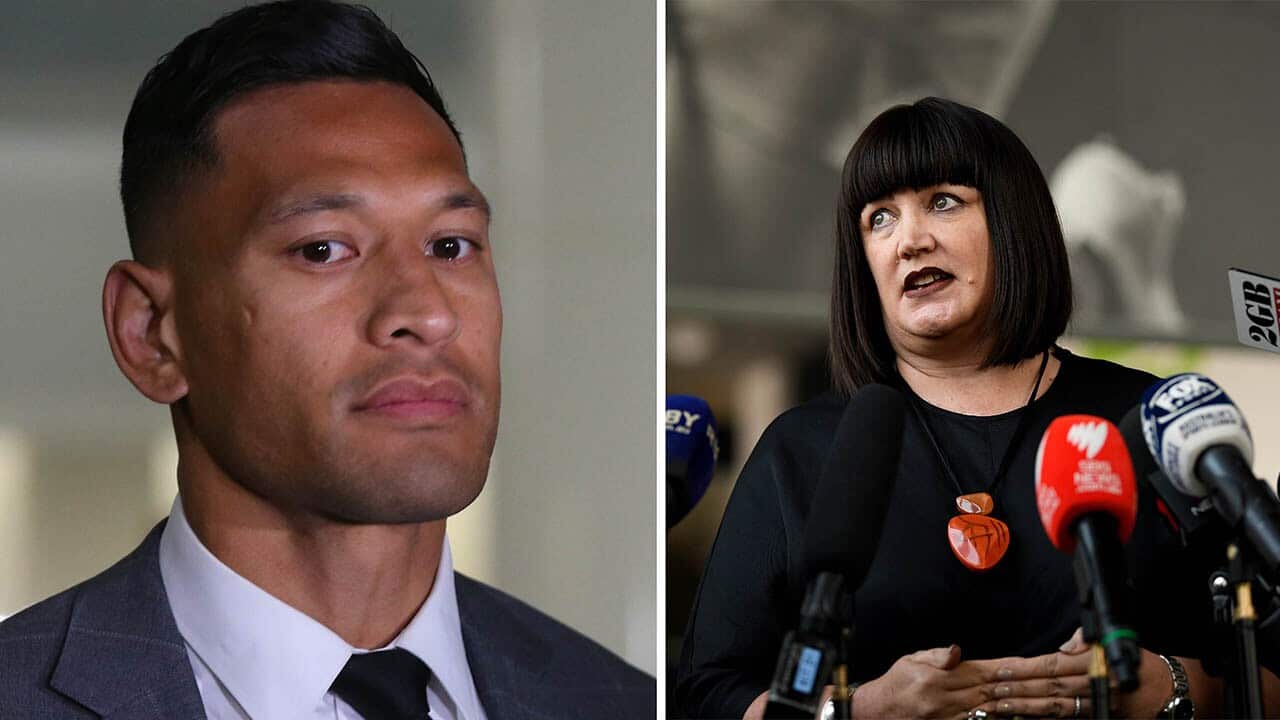 Raelene Castle has backed the organisation’s decision to settle its dispute with sacked Wallaby Israel Folau  - calling it a "commercial decision".