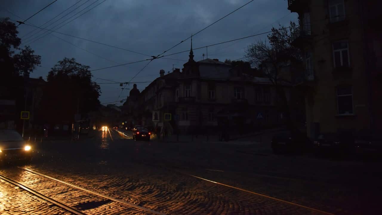 Power supply problems after a massive Russian missile attack on Lviv, Ukraine