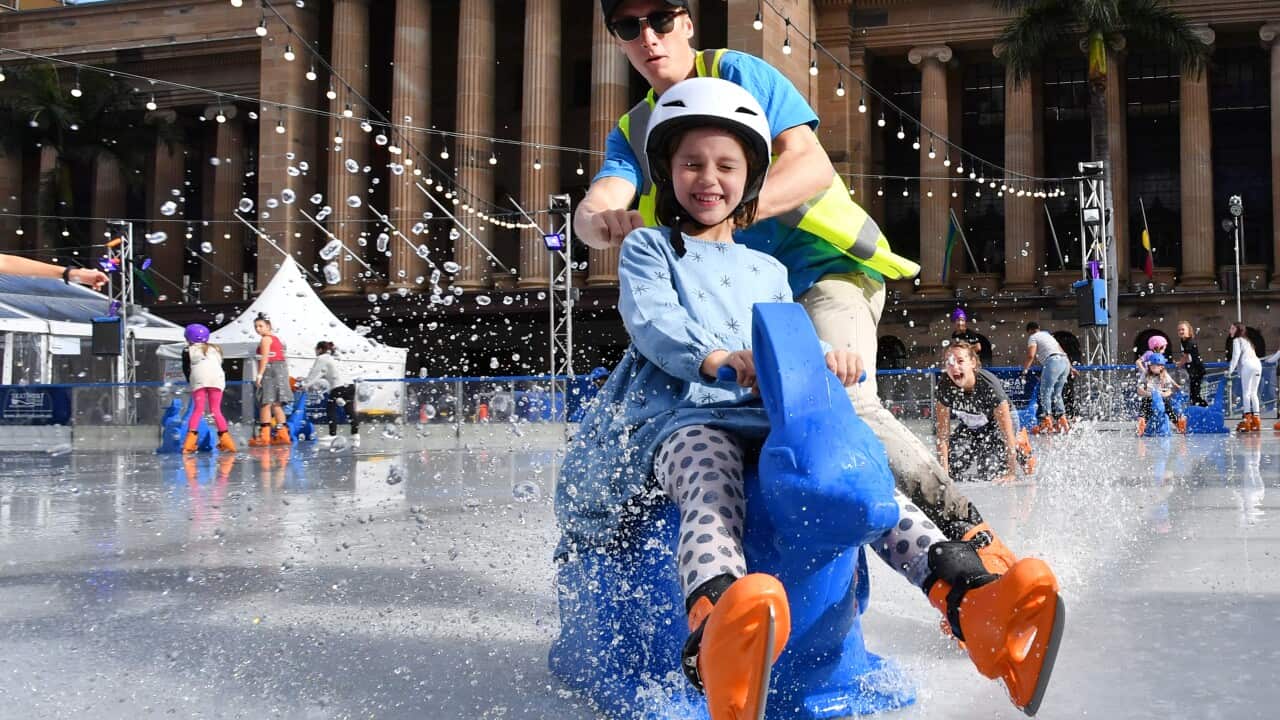 ICE SKATING IN KING GEORGE SQUARE