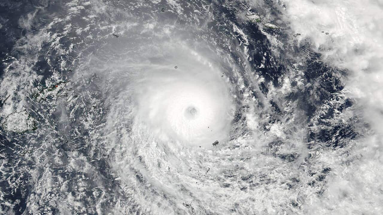 Major tropical cyclone Winston in the South Pacific Ocean