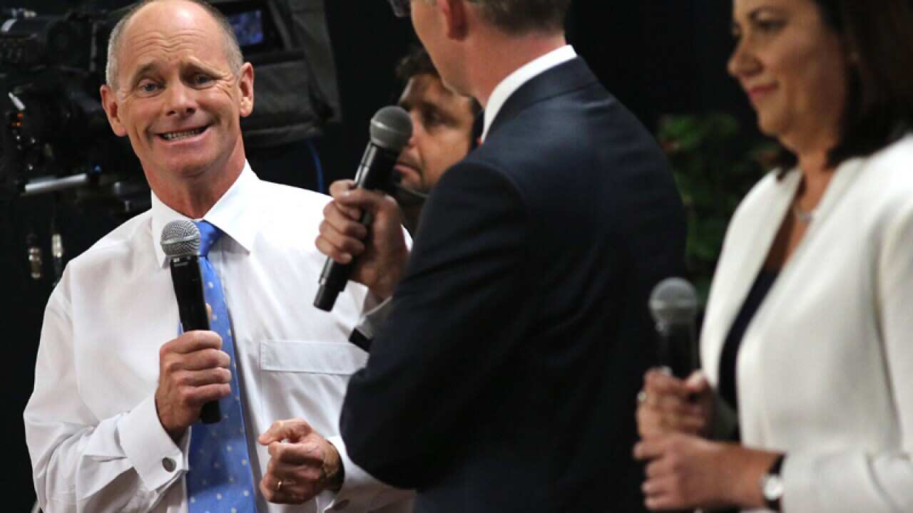 Campbell Newman and Opposition Leader Annastacia Palaszczuk